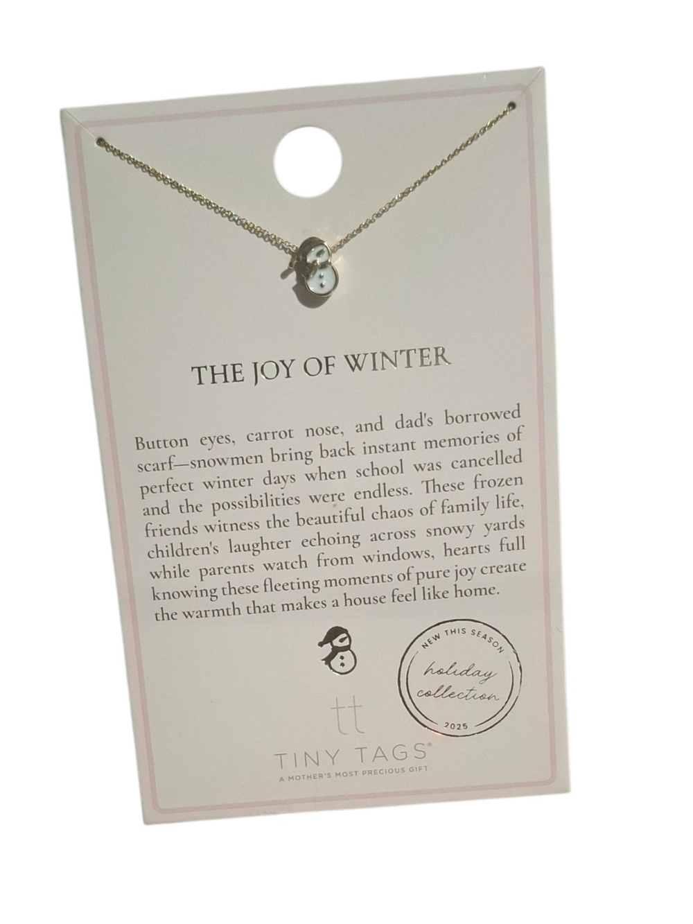 NWT Tiny Tags 14k Gold Snowman Necklace ⛄️